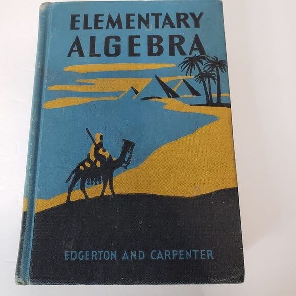 Other - Vintage 1951 Elementary Algebra Blue School Book Fair Condition Old Math